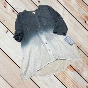 NWT Park & Main 2X blue ombré roll tab top